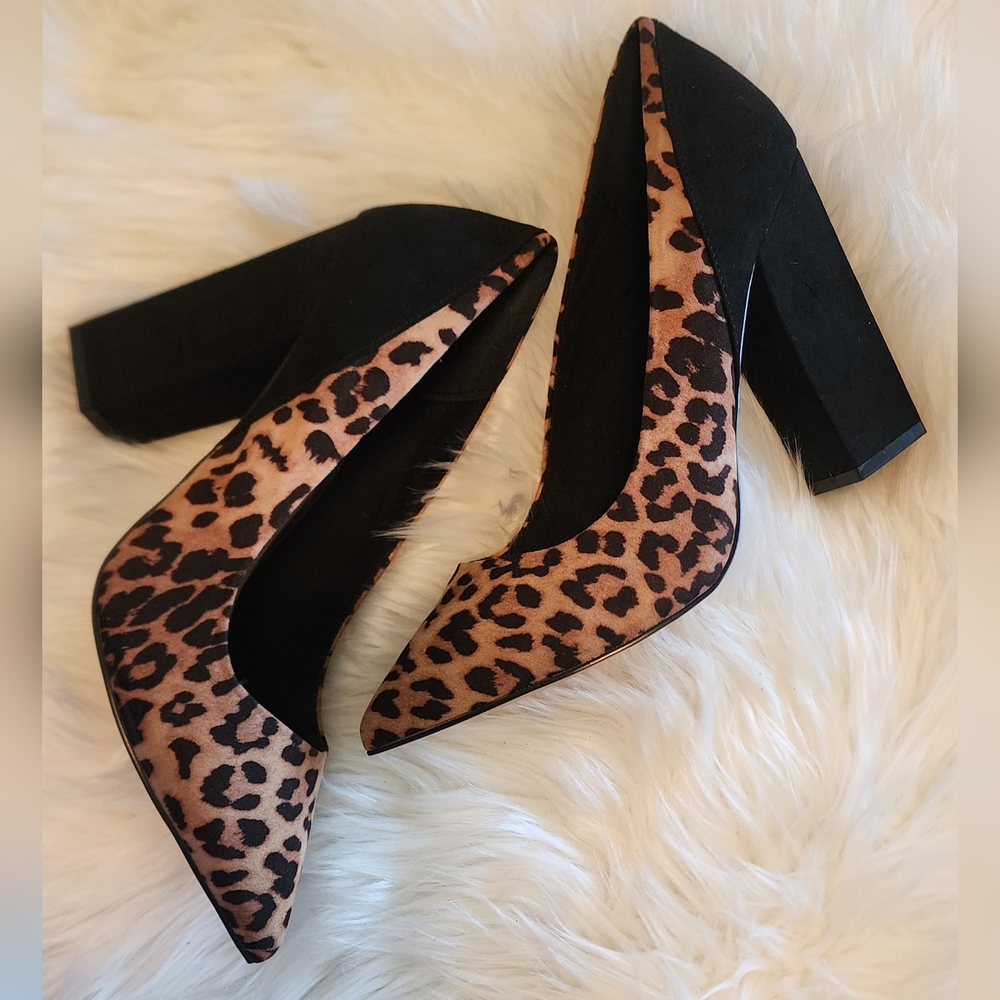 ASOS leopard/black pumps